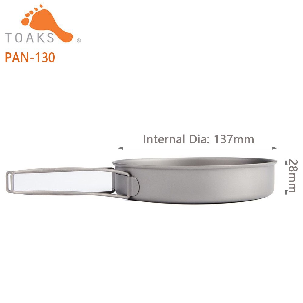 Toaks Titanium Koekenpan Outdoor Camping Picknick Lichtgewicht Apparatuur Gear Pan-115 Pan-130 Pan-145