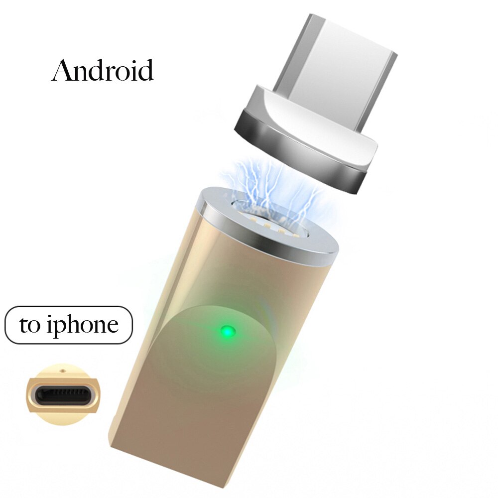 Magnetische Adapter 3A Strom Schnell Ladung Konverter 3 in 1 Adapter IOS Android Typ-C Magnetische Transfer Micro USB stecker