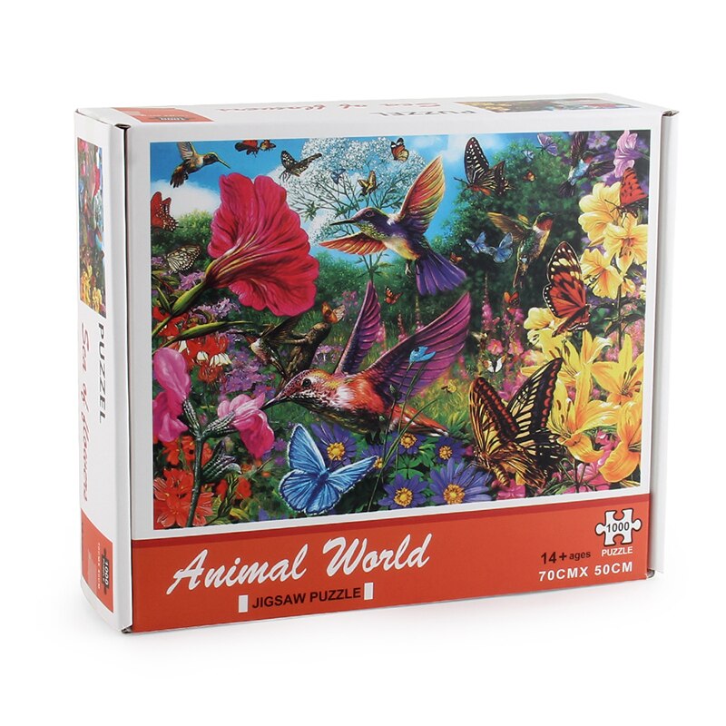 Hummingbird Garden Puzzle 1000 Pieces Jigsaw Puzzle for Adults Kids: Default Title