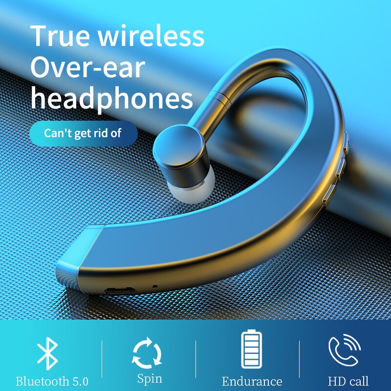 Draadloze Bluetooth Oortelefoon Eenzijdige Opknoping Ear Hoofdtelefoon Lange Standby In-Ear Oordopjes En Oor Loops Oortelefoon Voor Business