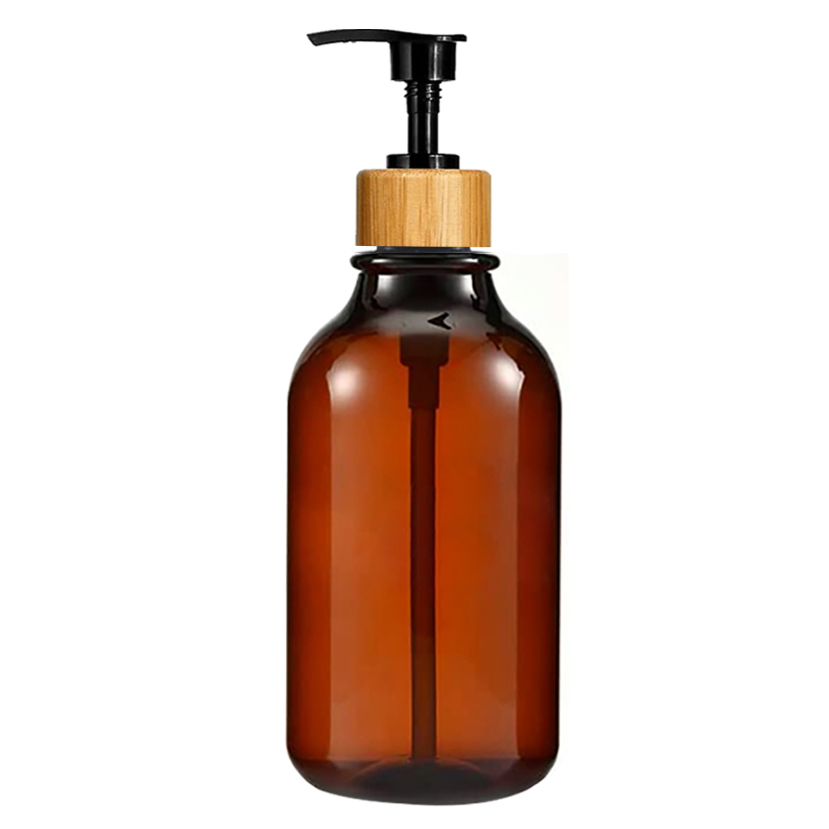 Dispensador de jabón con bandeja de bambú para cocina, baño, decoración de fregadero, botella de jabón para champú, acondicionador, lavado de cuerpo, dispensador de lavado de manos: Gris oscuro