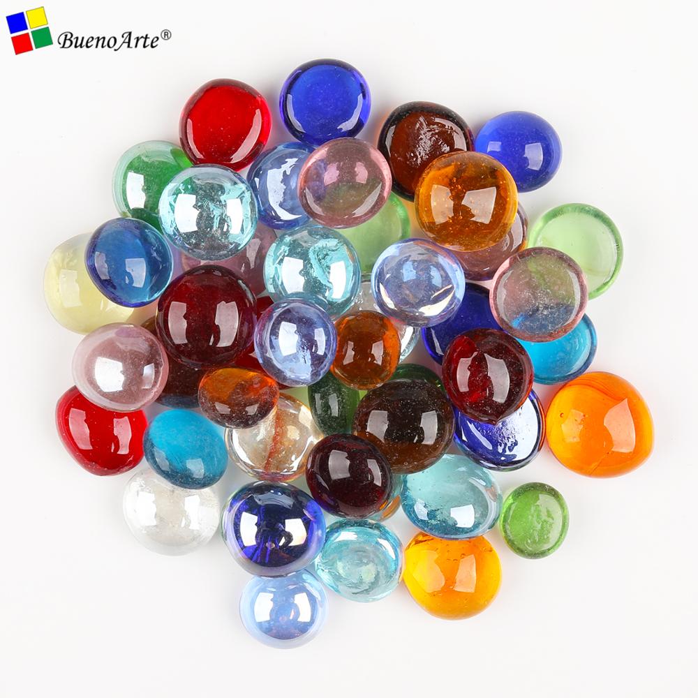 200g/ 65 pcs 13-18mm small Transparent Glass gems Glass drops Glass Nuggets Glass beads DIY craft mosaic red blue white black