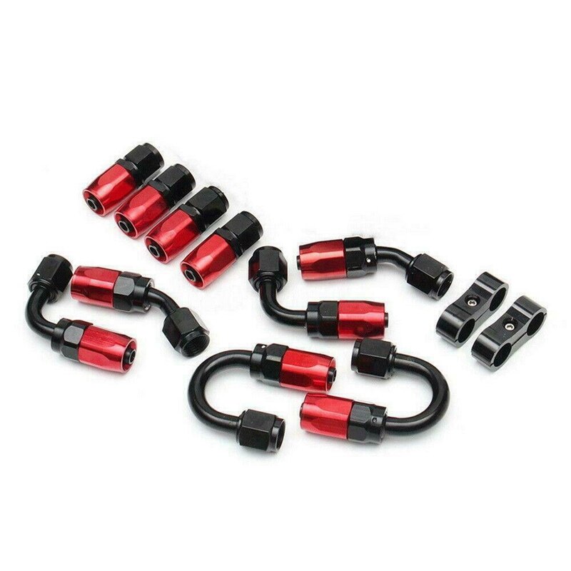 13 pièces 6AN AN-6 raccord en acier inoxydable Nylon tressé ligne de tuyau de carburant 16FT