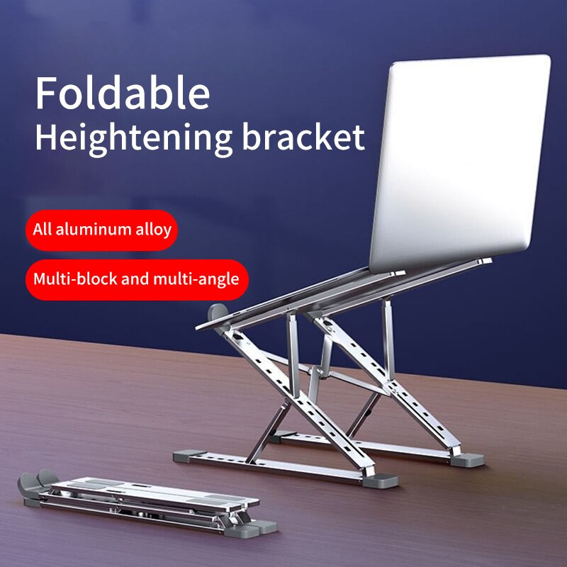 Bærbar stativ for macbook sammenleggbart justerbart aluminium datamaskin pc nettbrettstativ bærbar bord bærbar holder varmespredning
