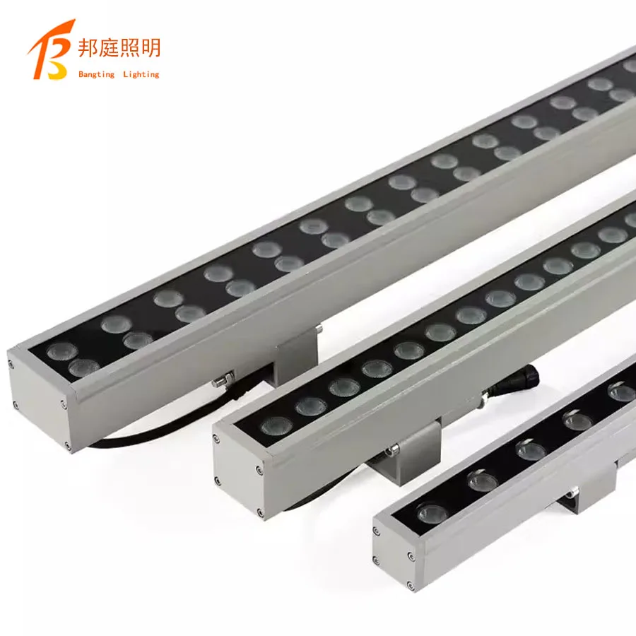 Carcasa de aluminio que cambia de color, 12W, 18W, 24W, 36W, luz para exteriores, dmx, RGB, lineal, LED, arandela de pared