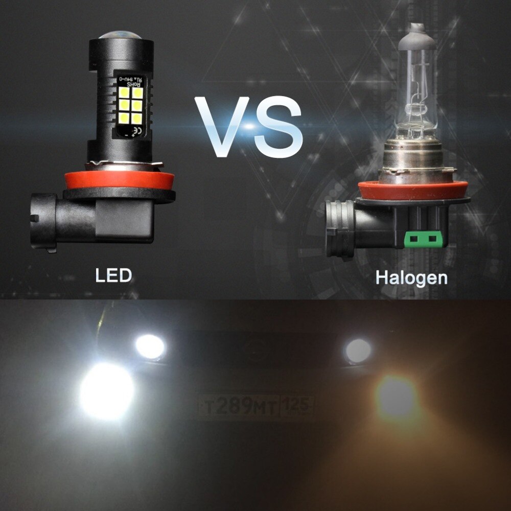 2 stücke H8 H11 LED Auto Lichter LED-lampen 9005 HB3 9006 HB4 Weiß Tagfahrlicht DRL Nebel Licht 6000K 12V Fahren Lampe 6000K