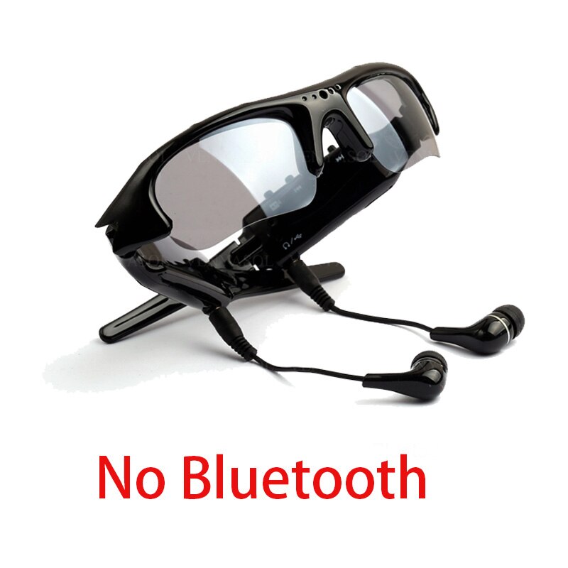 Lunettes intelligentes musique enregistreur vidéo DV MP3 HD 1080P Bluetooth connexion téléphone Sport de plein air lunettes de soleil caméra Support TF carte: NO Bluetooth / With 16GB TF Card