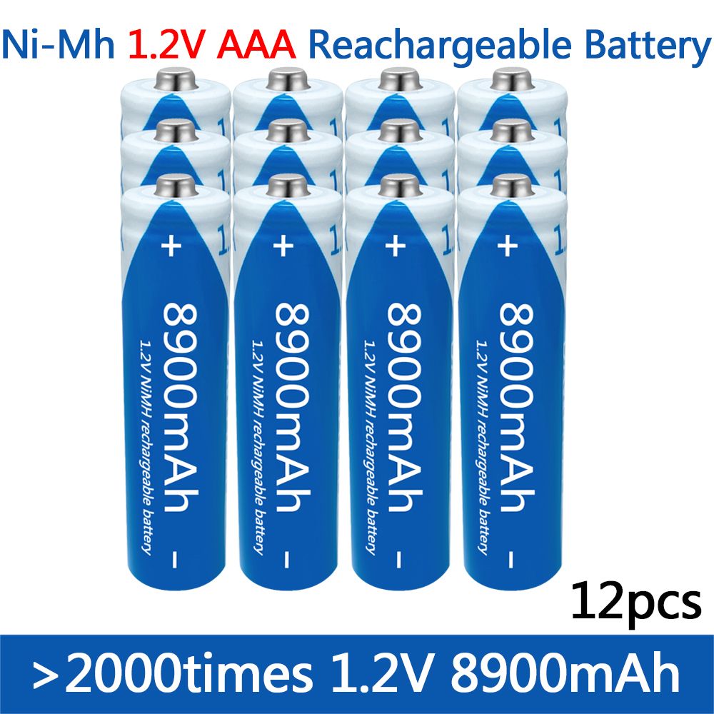 AAA 1.2V 8900mAh 100% Rechargeable NI-MH Battery AAA battery , Flashlight, Toy Watch Remote controlNI-MH Battery: Blue