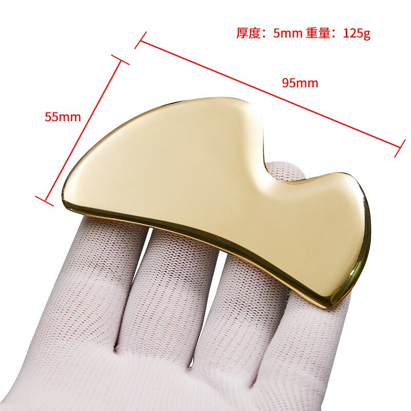 Pure Brass Copper Guasha Board Scraper Neck Body Meridian Scrapping Muscle Relaxing Acupuncture Stimulation Physical Therapy: 5