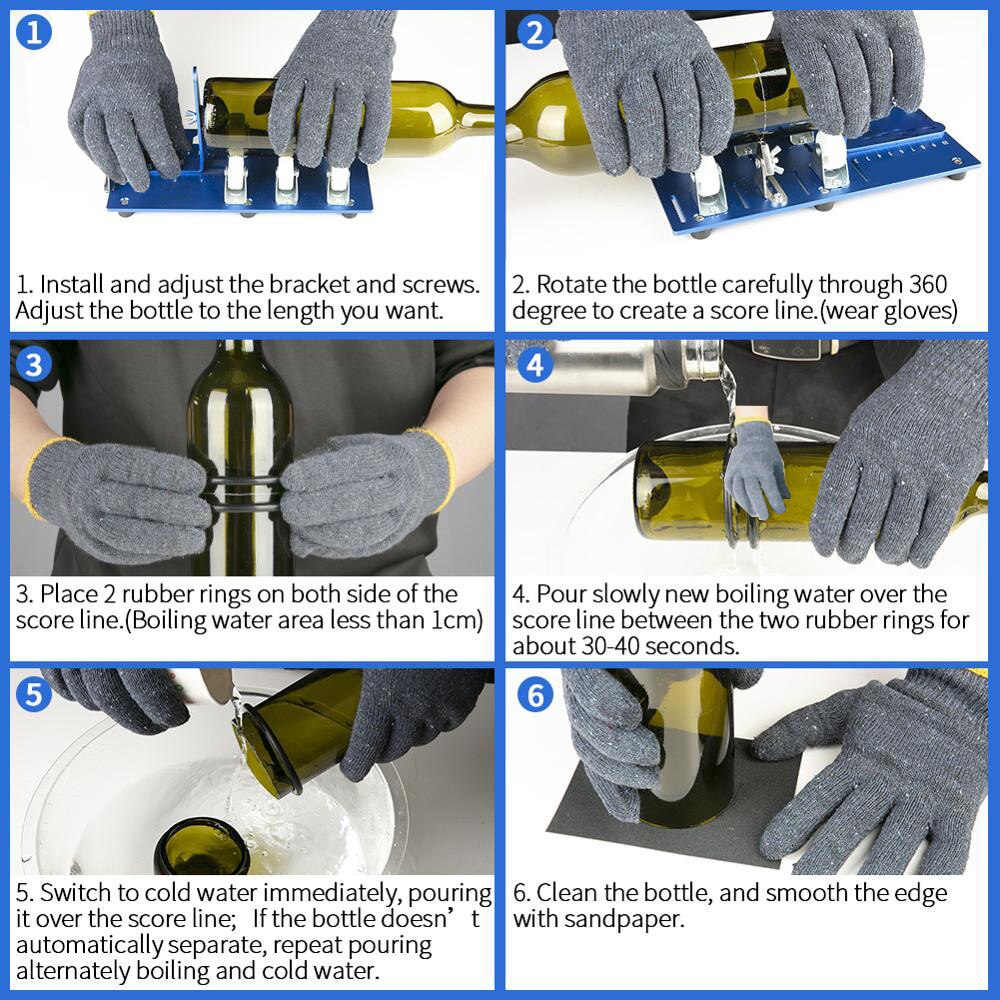 Glass Bottle Cutter Tool Roller Glass Cutter Square Round Wine Beer Glass Sculptures Cutter Machine Glass Cutting Bottles Holder