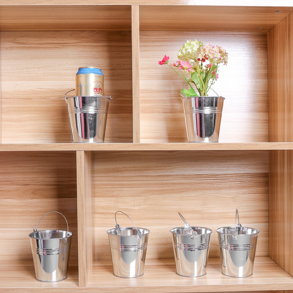 6 stk 10.5 x 7.2 x 10.5cm mini blik metal spand glasur pommes frites dåsespande