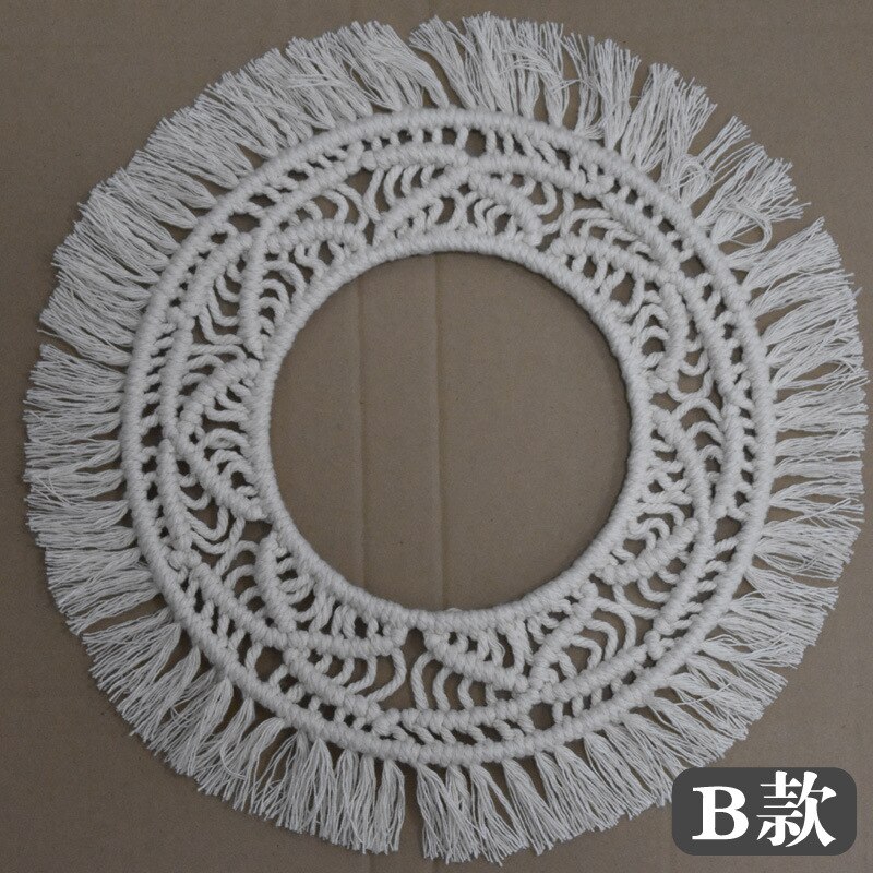 Boheme stil rund gobelin væghængende baggrund indretning hånd strikning nation vind chic ornamenter: B stil