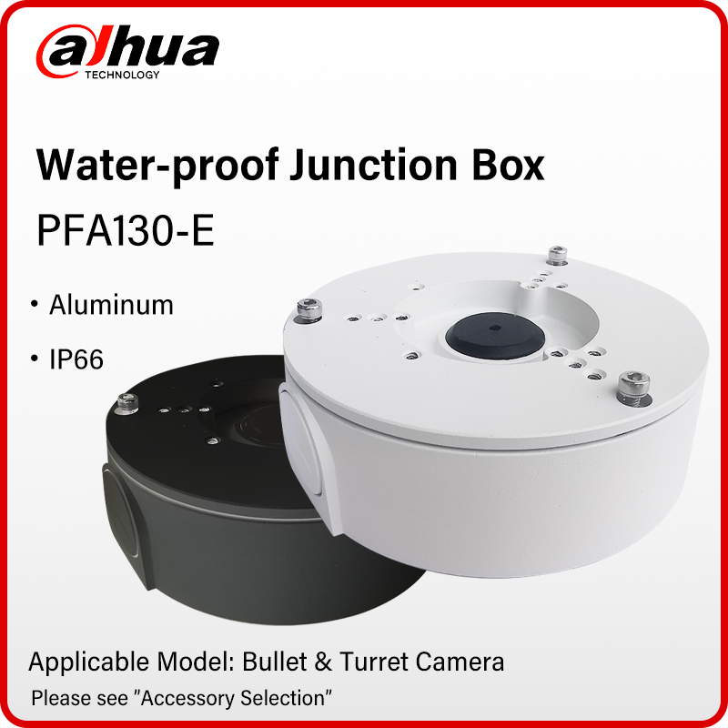 Dahua PFA130-E Waterdichte aansluitdoos Aluminium Wit Zwart Camera Mounts IP66 Beugel Voor Dahua Bullet Camera Torentje Camera