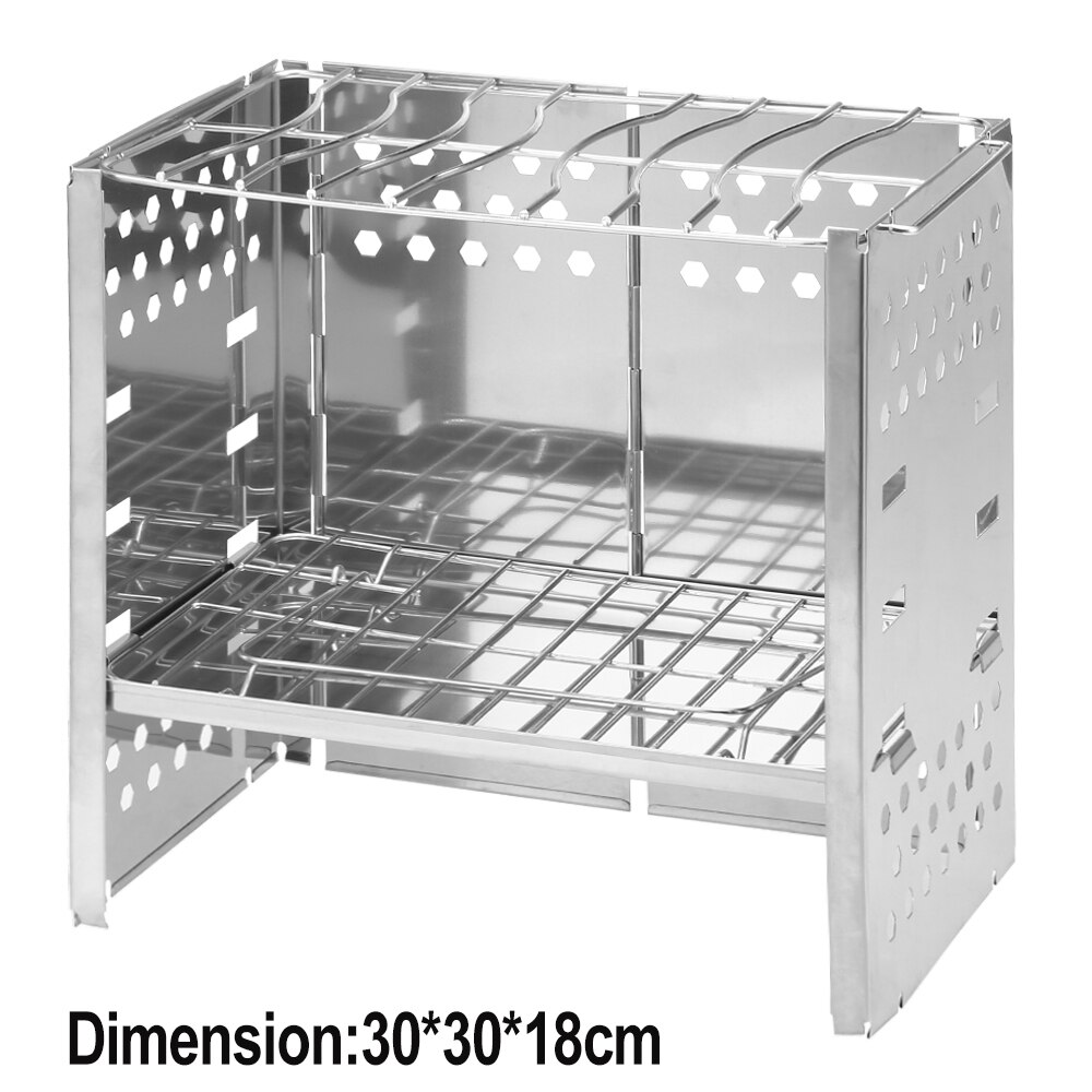 Folding Wood Burning Stove Camping Stove BBQ Cooker Barbecue Grill BBQ Grill for Outdoor Camping Picnic Backpacking: Type 1