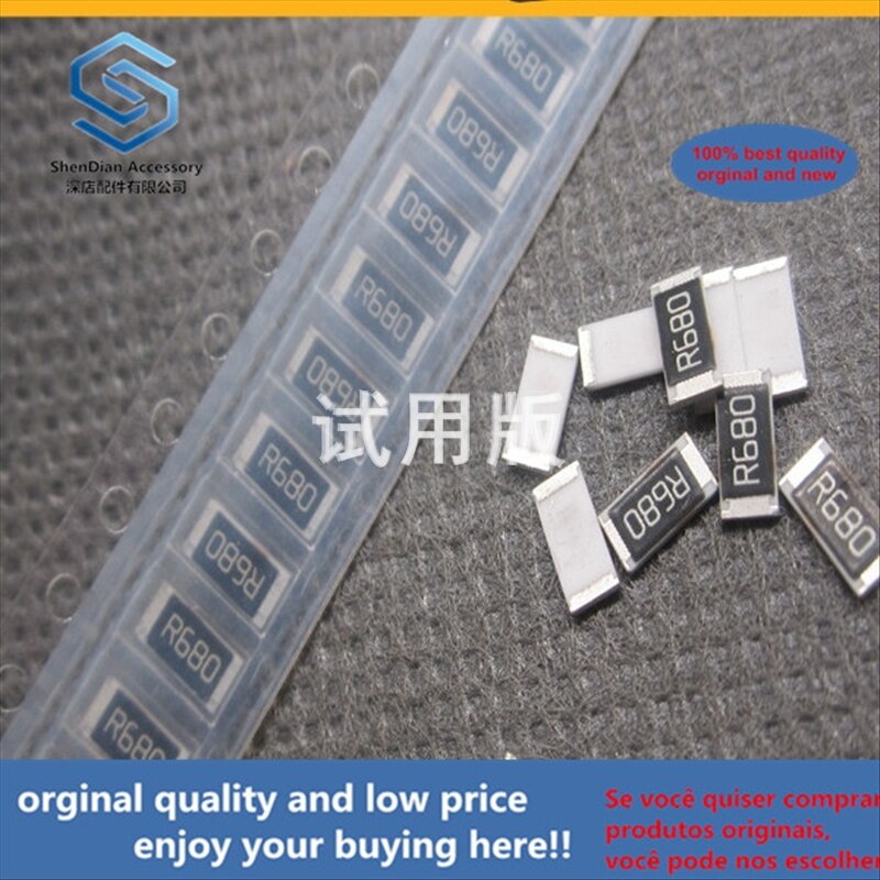 50pcs 100% orginal best chip resistor 2010F 0.68R 0.68 Euro precision 1% 5025 package silk screen R680 3 / 4W