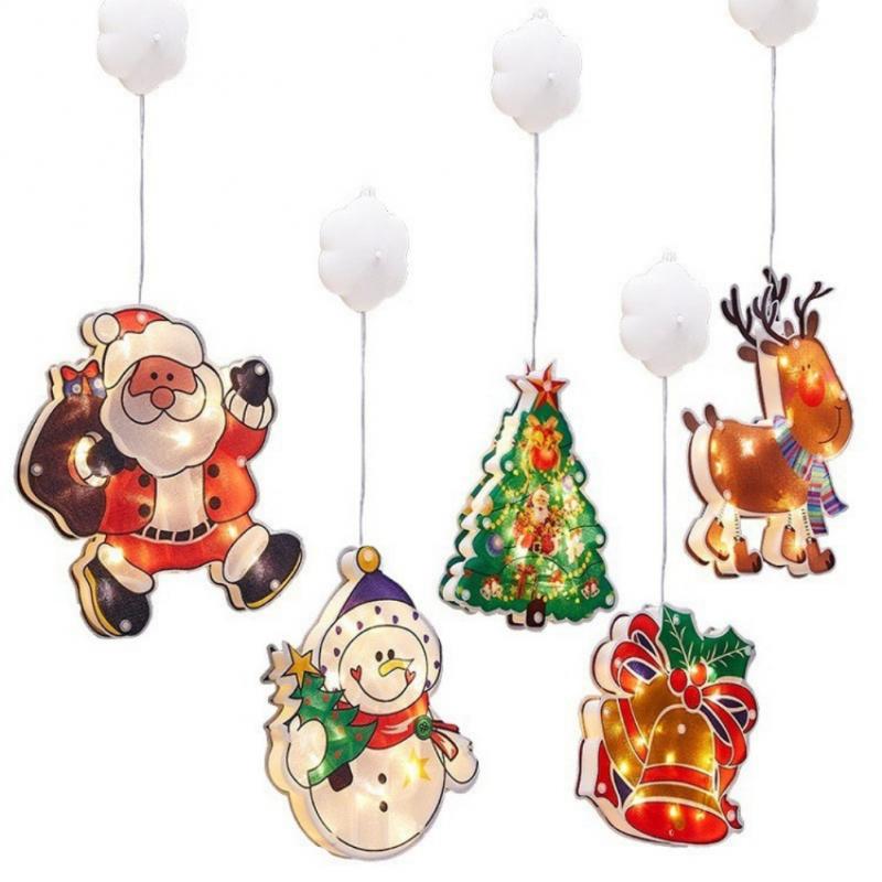 Christmas LED Window Decoration Lights Christmas Suction Cup Chandelier Party Ornament Lights Indoor Bedroom Scene Layout