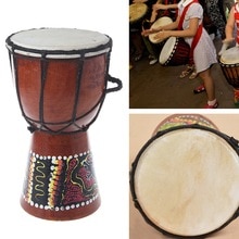 1Pc 4 inch African Djembe Drum Bongo Wood Good Sound Musical Instrument