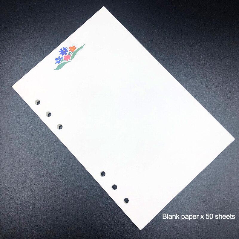 Lovedoki diario recambio A6A5 semanal mensual papel de relleno de planificador para Filofax Dokibook carpeta cuaderno de papelería escolar: huahui blank / A5 Large