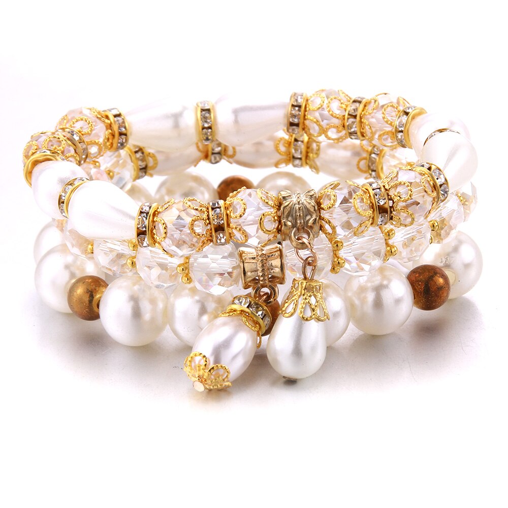 Bohemian Trend Women's Beaded Bracelet 3Pcs Mixed Color Resin Bracelet For Men's Luxury Jewelry Party Birthday