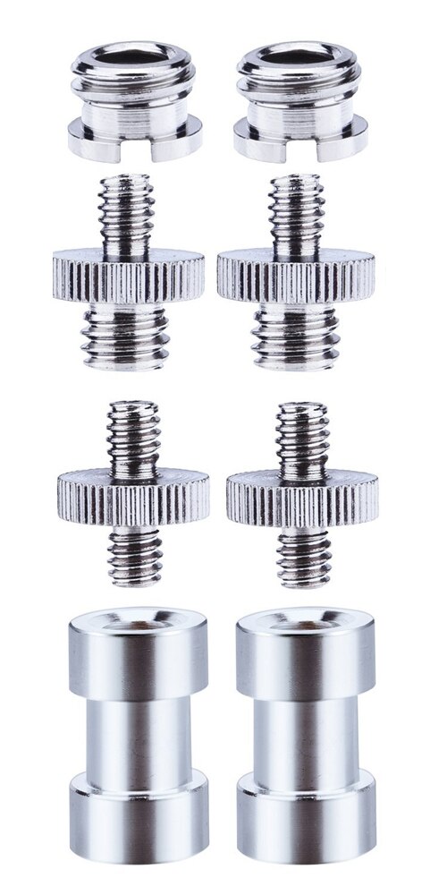 1/4 to 3/8 Screw Adapter Converter Threaded Spigot Screw Mount for Camera Tripod Monopod Ballhead Flash Light Stand Shoulder Rig: 2 set