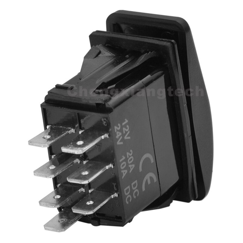 12V 20A (ON) OFF ON Blue Led ANCHOR Rocker Switch Up Momentary Down maintained Boat Switch IP68 Waterproof Universal