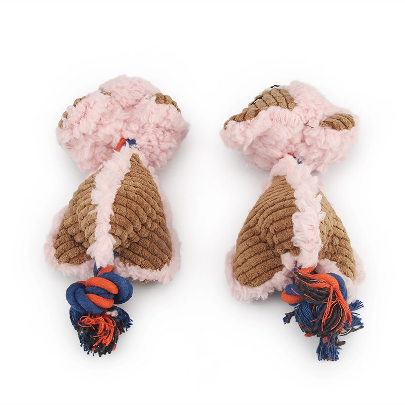 Pink Cute Bear Puppy Pet Toy Rope Squeak Chew Dog Toys Bite Sound Puppy Toys