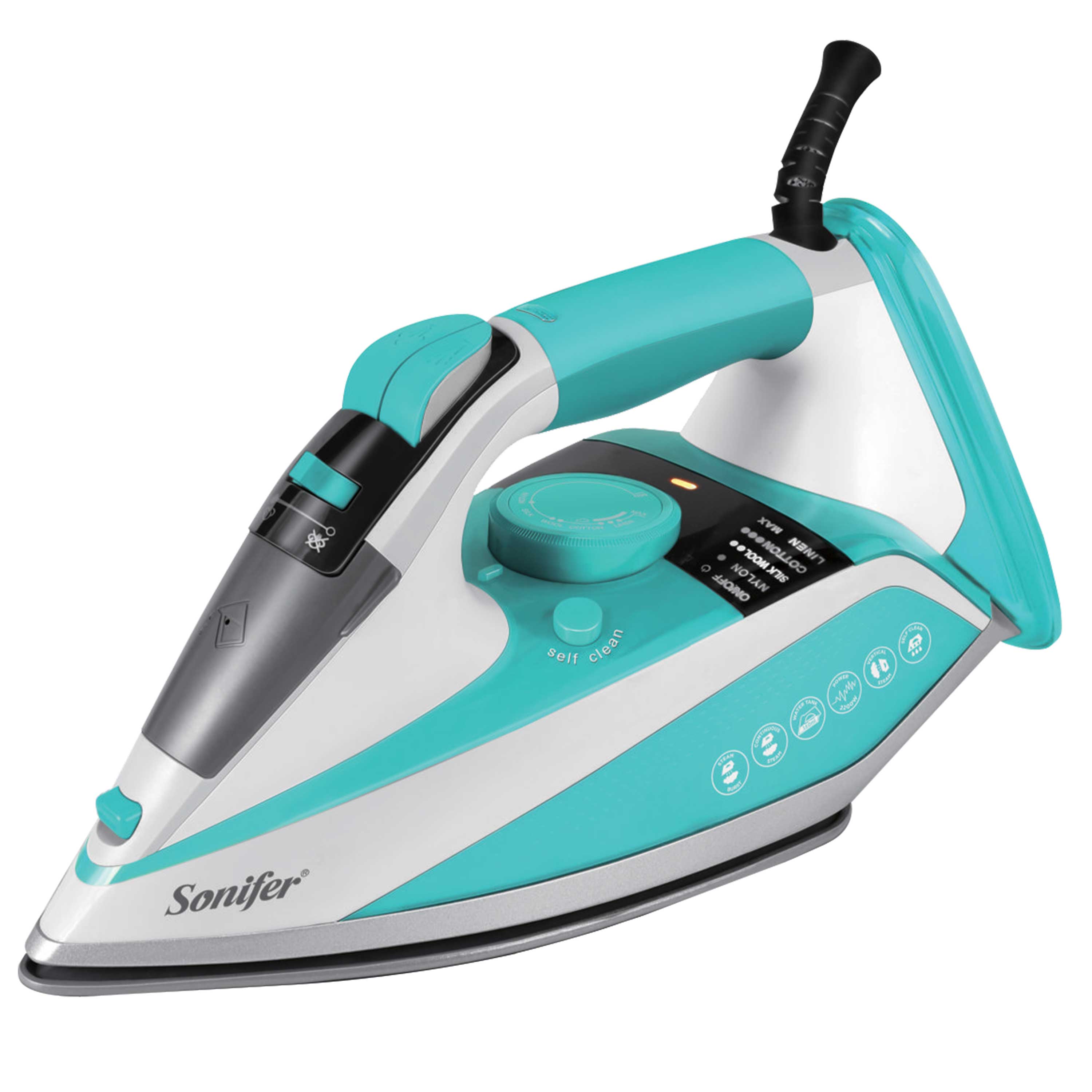 2200W Elektrische Strijkijzers Stoom Digitale Led Display Voor Kleding Multifunctionele Keramische Reizen Ijzer Strijken 220V Sonifer: SF9060-Green / EU