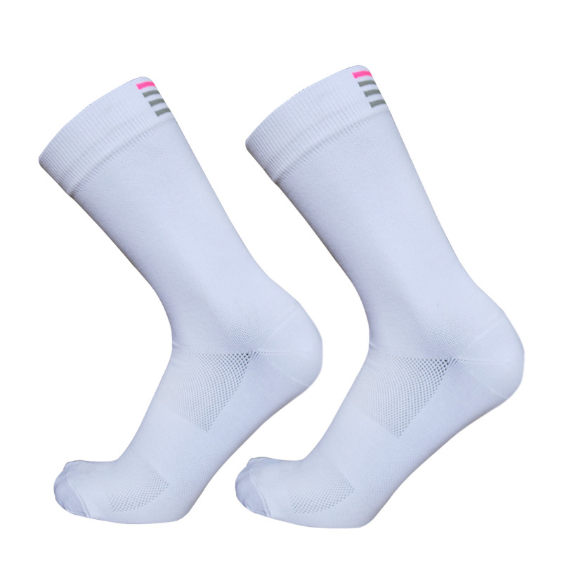 New rapha Road Bike Striped Socks Men and Women Breathable Bike Socks Outdoor Sports Racing Cycling Socks: A white