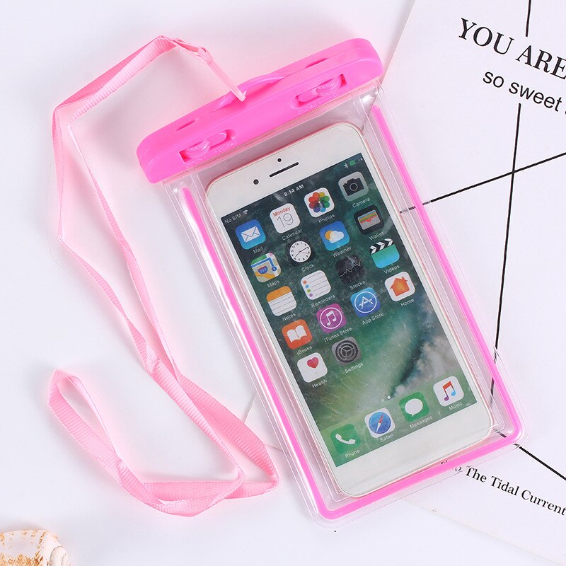 6 zoll Klar Treiben praktisch trocken Beutel PVC Wasserdichte praktisch Tasche für Schwimmen Tauchen Telefon Tasche: Rosa