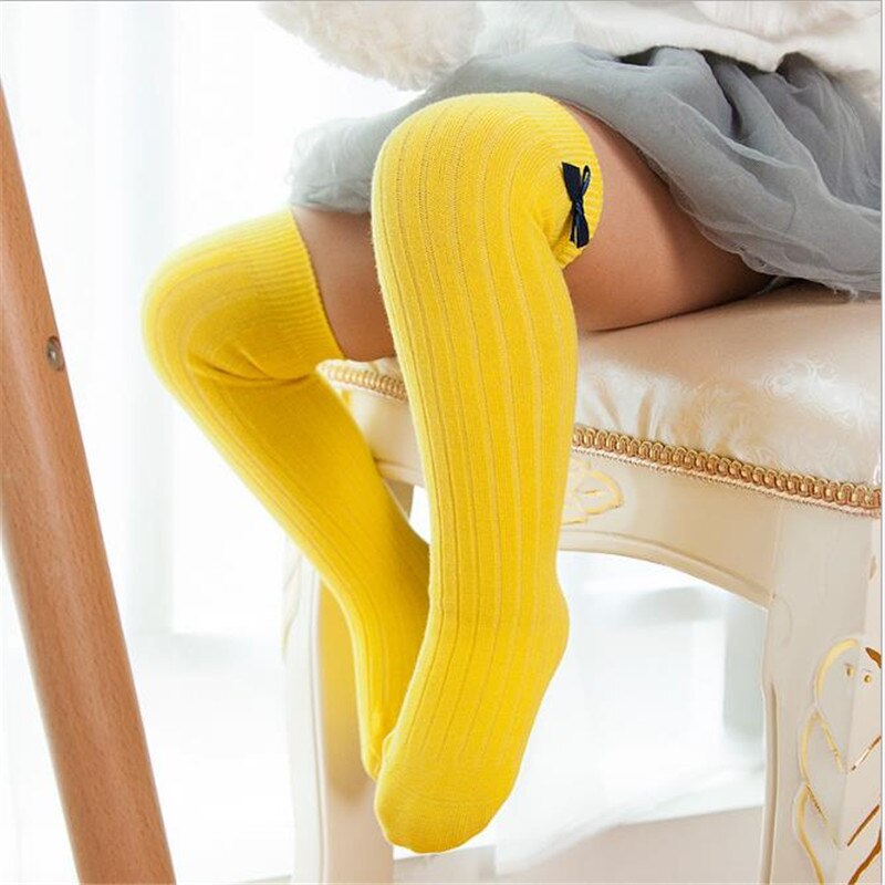 Bambino Calze E Autoreggenti Autunno Inverno Calze E Autoreggenti Bowknot Del Bambino di 6 Colori Calze E Autoreggenti Caldo Infantile Ginocchio Calzini E Calzettoni Leggings per le Ragazze 1-3Y