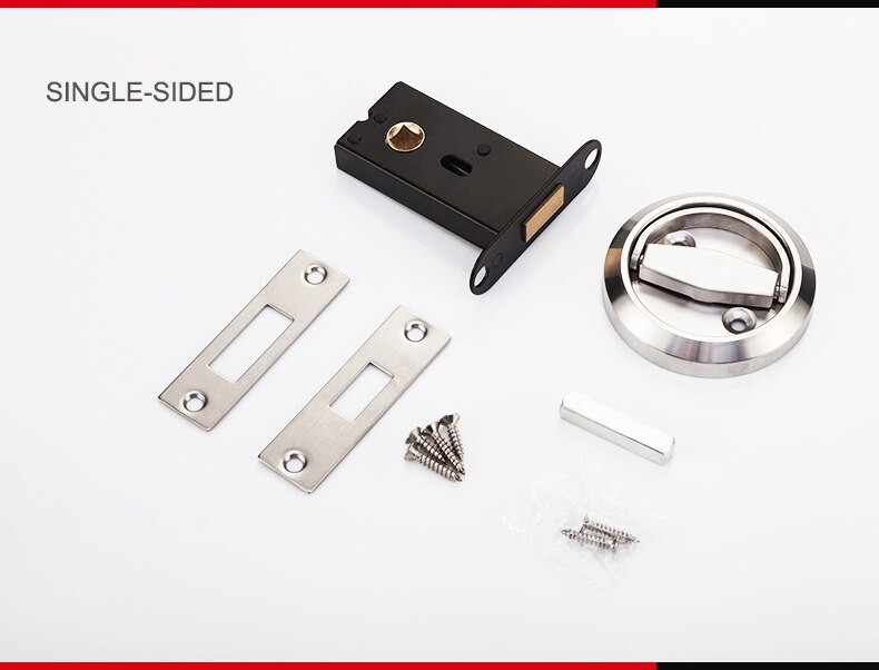 Stainless Steel 304 Recessed Invisible Cup Handle Privacy Hidden Door Locks Cabinet Pulls Handle Fire Proof Disk Ring Lock
