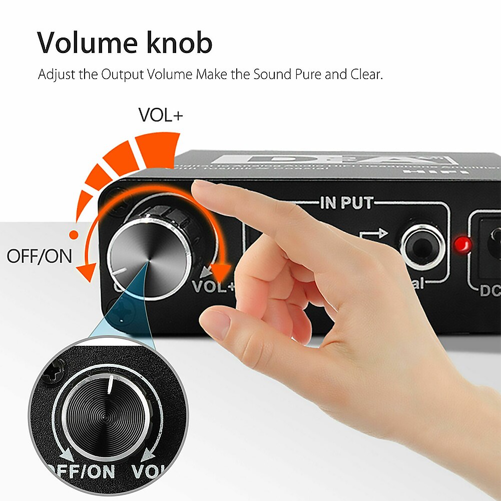 Digital to Analog Audio Converter Toslink Coaxial Optical Fiber Decoder Simulation Coaxial to 5.1 Channel Audio Decoder Adapter