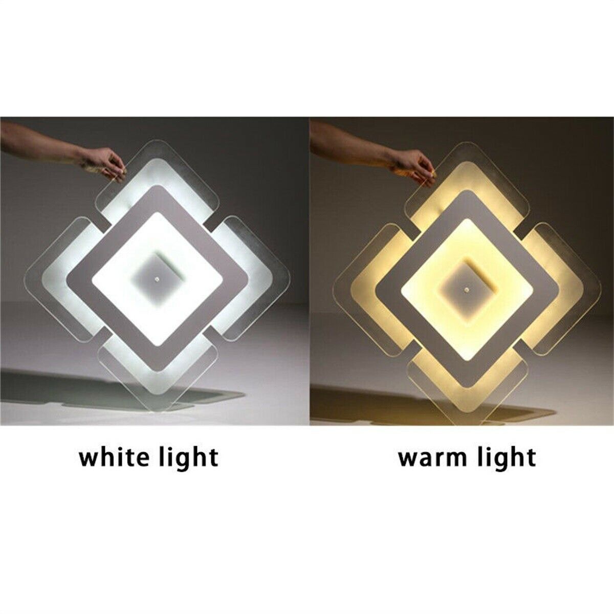 Acryl Moderne Led Plafond Verlichting Led Plein Panel Down Light Keuken Slaapkamer Woonkamer Wandlamp Wit Warm 110V-220V
