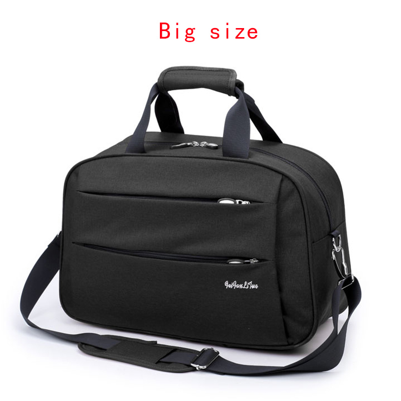 Mænds forretning rejsetaske stor kapacitet kvinders rejsetasker taske bagage håndtaske udendørs opbevaring emballage terning bagage tote: Stor sort rejsetaske