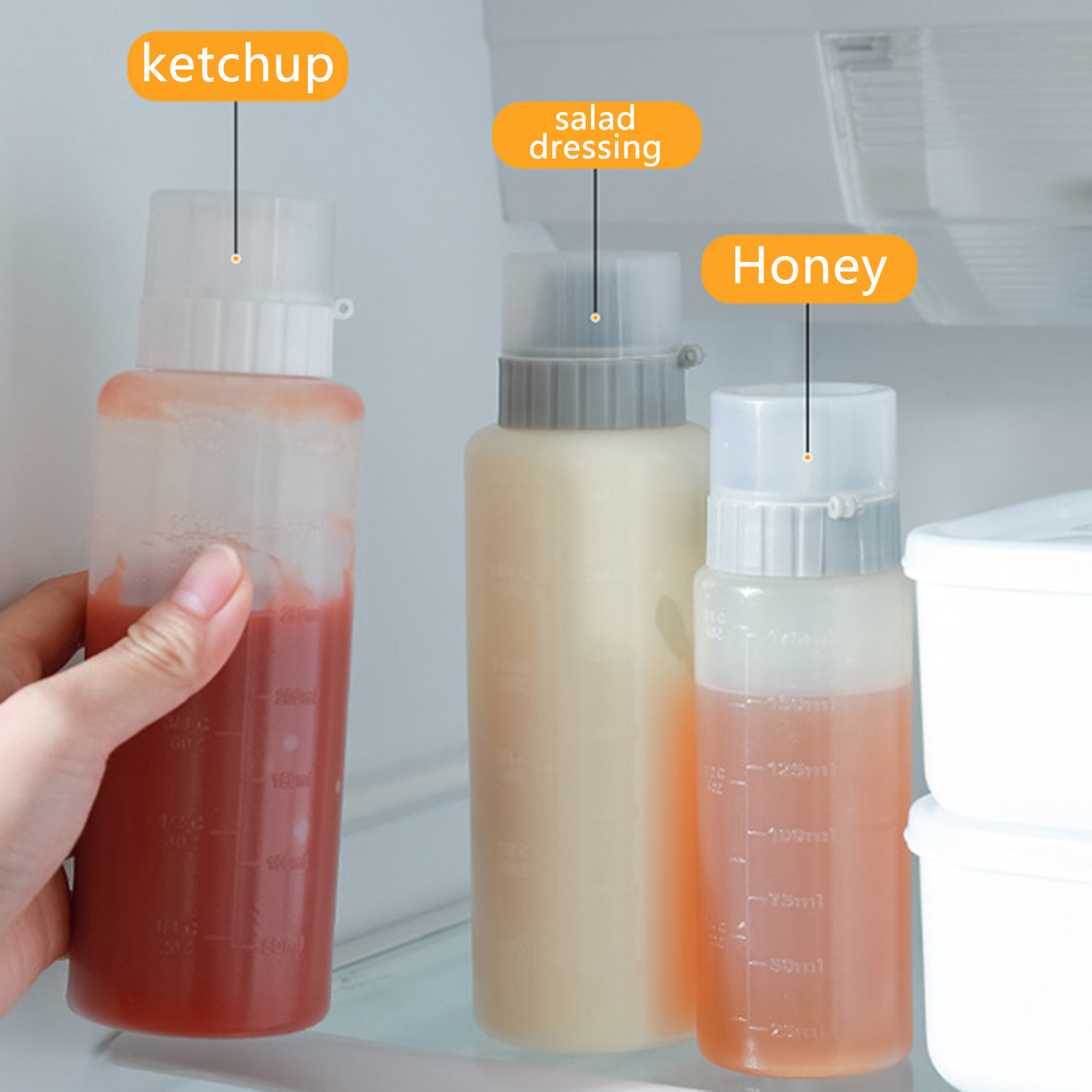 Saus knijpfles, plastic ketchupfles, saus honing dispenser, container voor keukenkruiden, olijfolieflessen