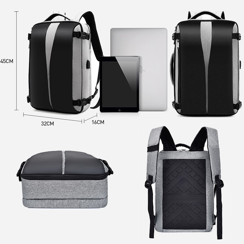 Mochila De Negocios Laptop hombre 17 Notebook hombres mochila antirrobo masculino paquete trasero cargador USB negro bolsa de viaje al aire libre mochilas escolares