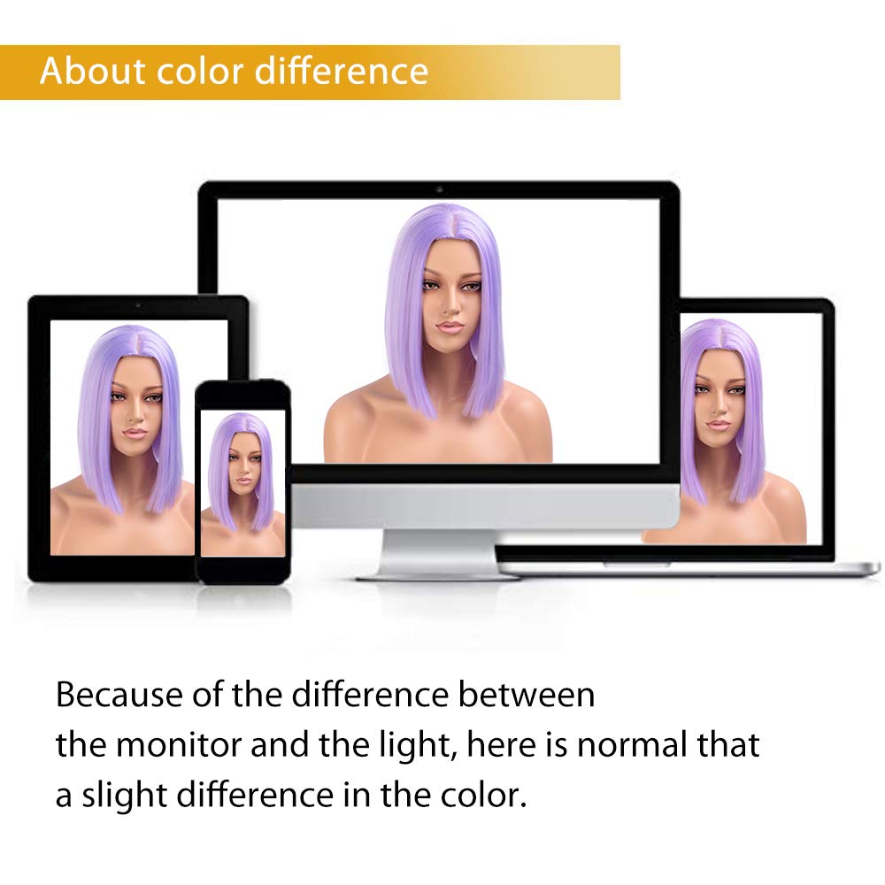 AISI HAIR Purple Bob Wig Straight Hair 12 Inch Synthetic Wigs for Black Women Pink Orange Colorful Cosplay Wig Heat Resistant