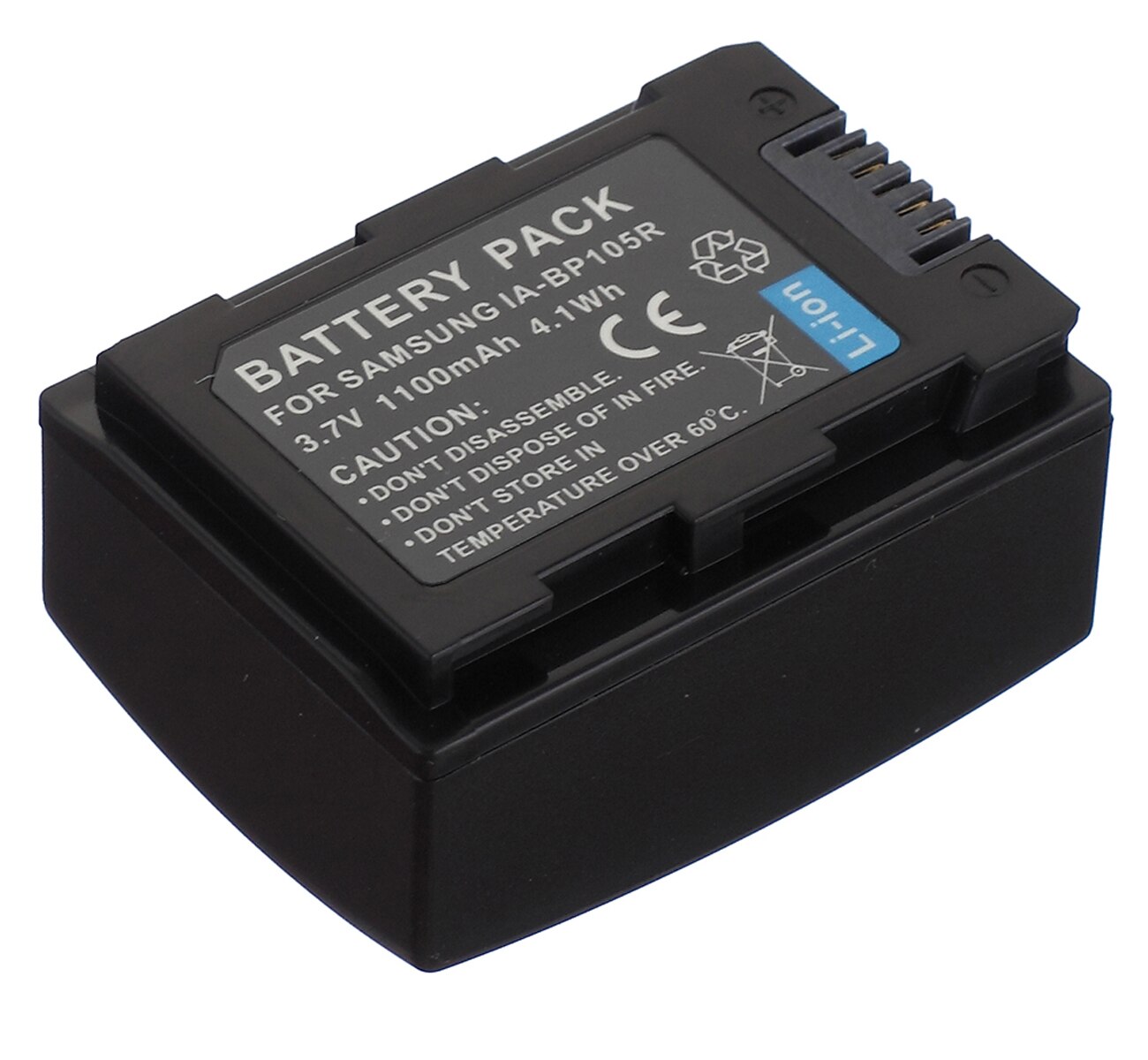 Batterie pour Samsung SMX-F50BP, SMX-F50, SMX-F53, SMX-F54, SMX-F70, HMX-F80, HMX-F90, HMX-F90BP, HMX-F90BN,, caméscope/XAA: 1x IA-BP105R Battery