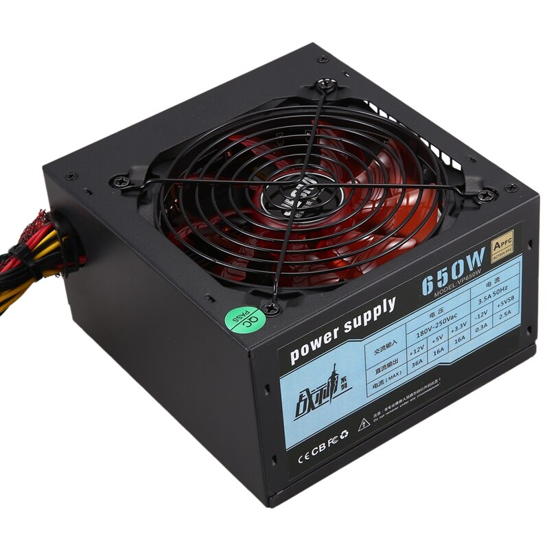 450W Quiet with Fan ATX 12V 4/8-Pin PC Power Supply Modular SLI Illuminated Fan for High-End Computer Configuration PC