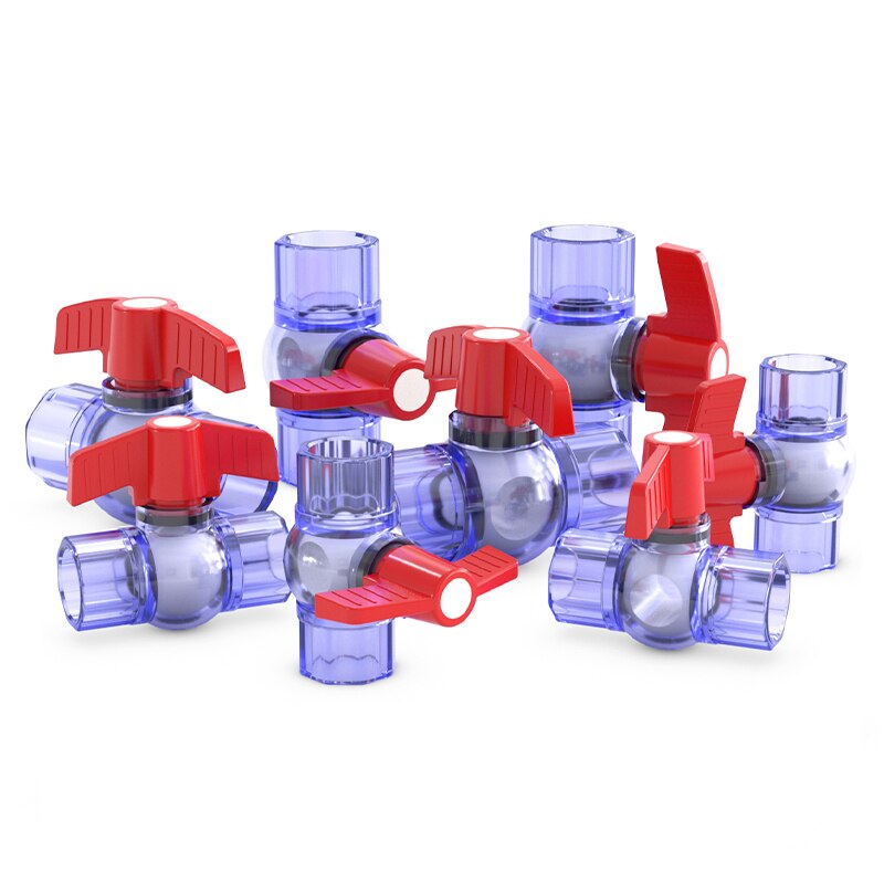 PVC transparent ball valve valve switch gate valve water valve aquarium 20 fittings 25 fish tank 4 minutes 6 minutes 1 inch