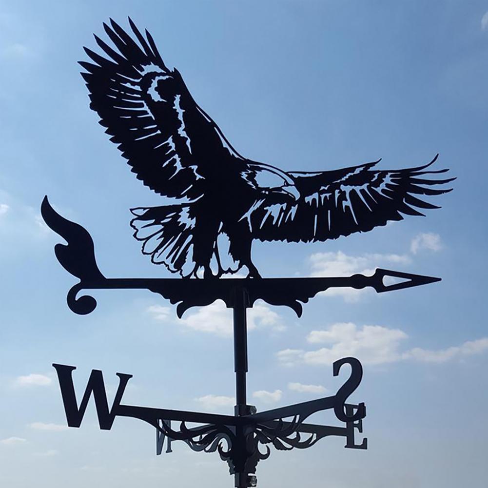 Veleta-indicador de dirección del viento para montaje en techo de granja, Kit de acero inoxidable, soporte para jardín al aire libre, giratorio de velocidad del viento