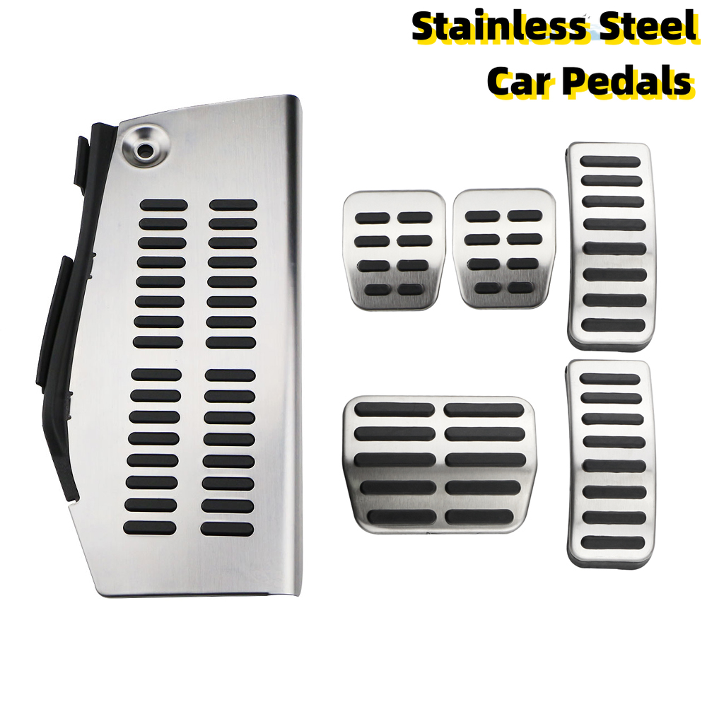 Tapa de pedales de coche de acero inoxidable, cubierta de freno de acelerador de embrague para VW Polo Golf 4 Jetta MK4 Bora para Skoda Fabia LHD Acc.