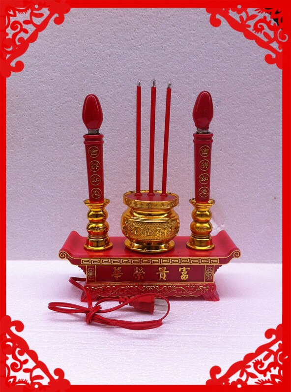 Bouddhiste électrique bougie lumière Avalokitesvara bouddha richesses honneur chinois jubilatoire nouvel an mariage LED bougie lampe: Default Title