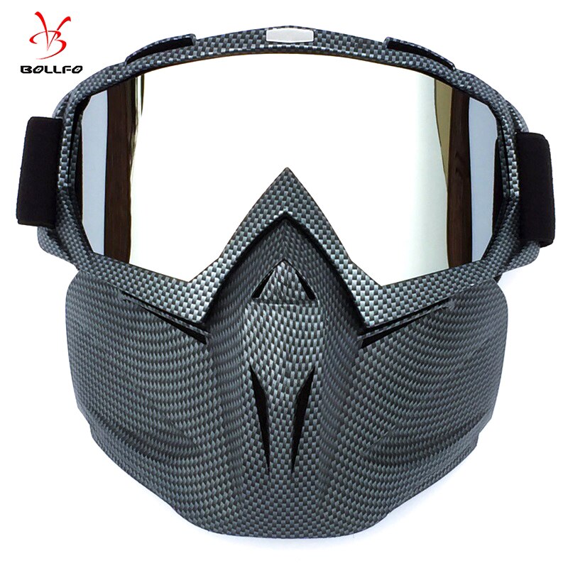 Bollfo Ski Snowboard Bril Sneeuwscooter Skiën Goggles Winddicht Skiën Glas Motocross Zonnebril Met Mond Filter Earware: HXSBF65806