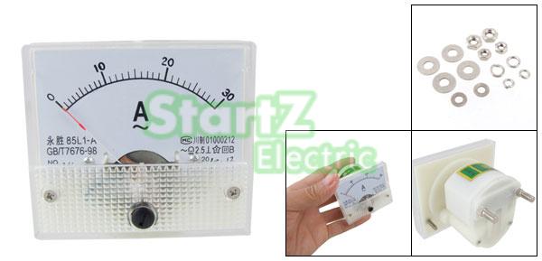 AC Analog Meter Panel 30A AMP Current Ammeters 85L1 0-30A Gauge