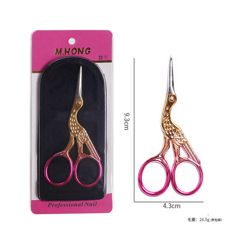 Forbici per sopracciglia Trucco rifinitore per ciglia Naso Rimozione peli del viso Forbici multifunzionali Strumenti per cuticole per unghie in acciaio inossidabile: Arancione