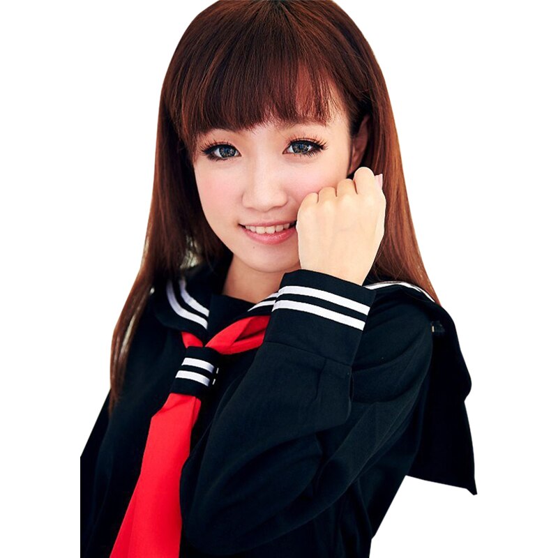 Uniforme scolaire japonais pour filles hauts marins + cravate + jupe Style marine étudiants vêtements pour fille grande taille Lala majorette vêtements