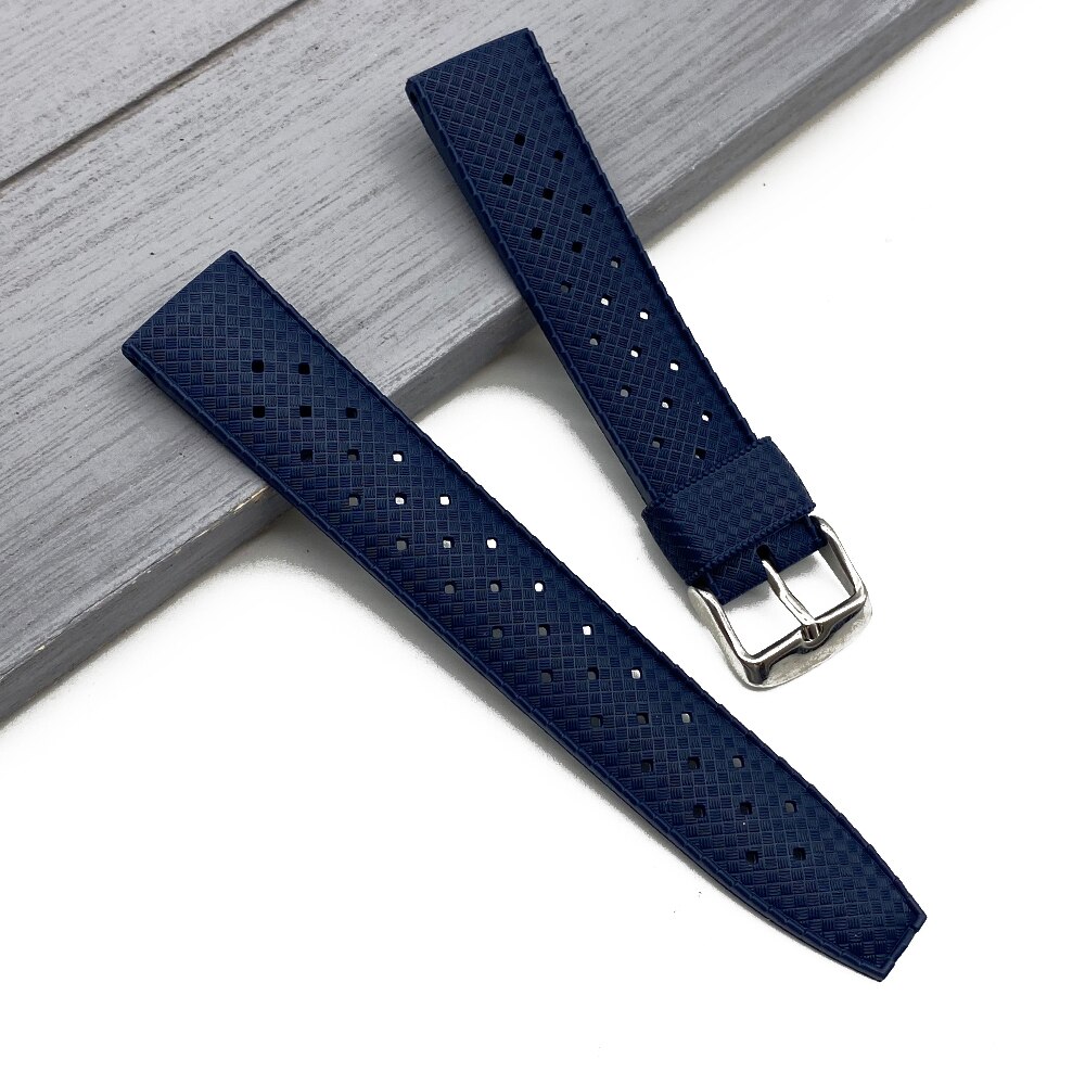 22mm urremme i tropisk silikongummi 20mm udskiftning til seiko srp 777 j 1 urrem dykker vandtæt armbåndsrem til mænd: Blå / 22mm