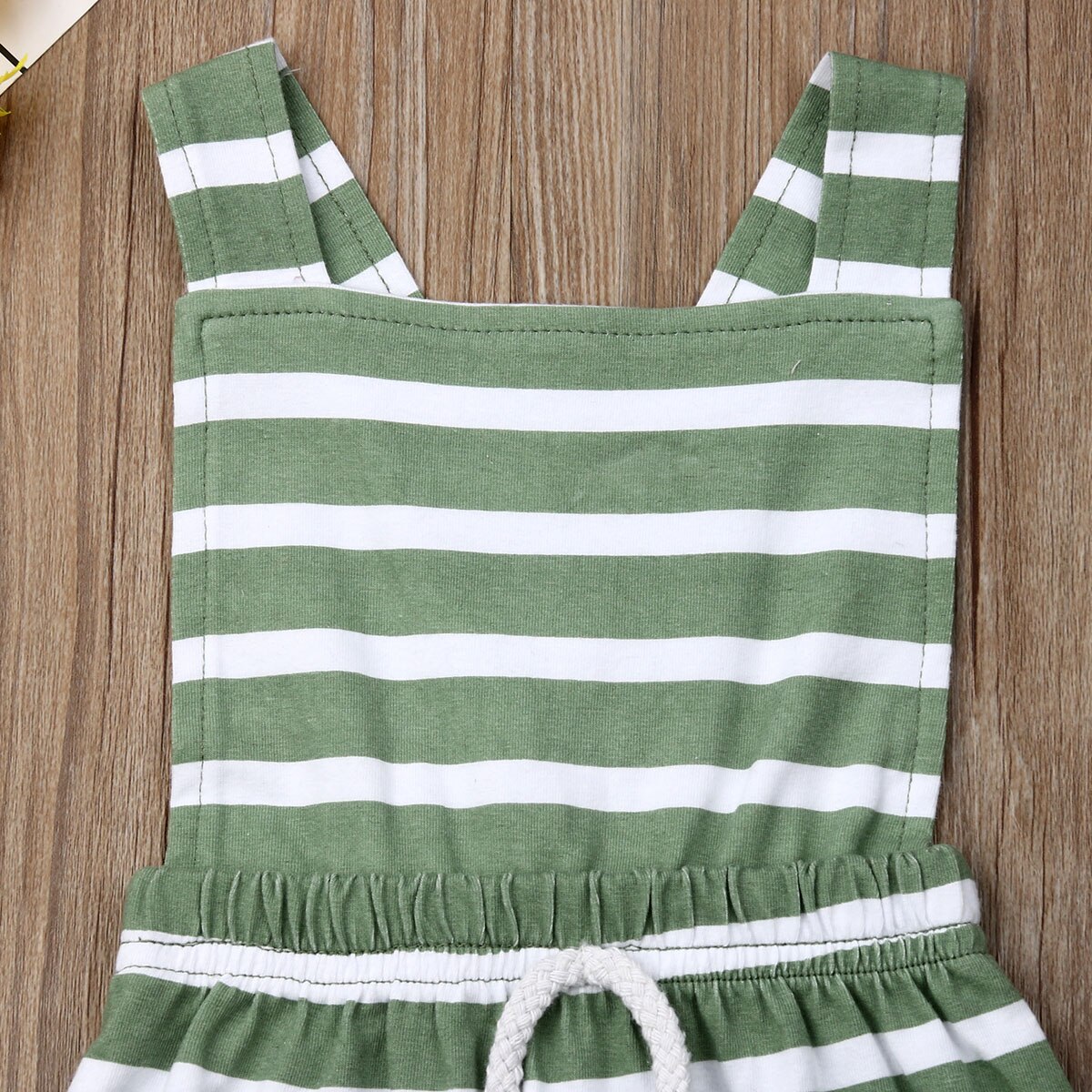 2019 Bebê Roupas de Verão Infantis Bebê Meninos Meninas Listrado Macacão Roupas Romper Algodão Macio Roupas Sem Mangas Verde 0-24 M