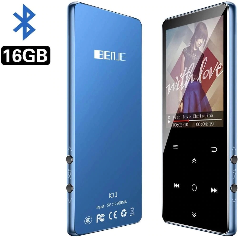 MP4 Speler Bluetooth 5.0 Met Luidspreker 2.4 Inch Scherm Metalen Body 16Gb Hd Lossless Geluid Speler Ondersteuning Fm Radio, recorder, Tf